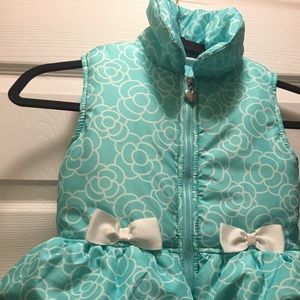 Girls aqua blue puffer vest